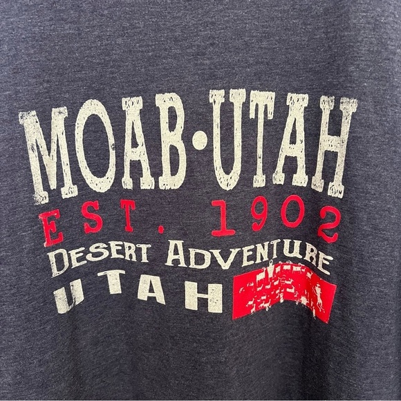 Cabela's Men's Tee Moab Utah Short Sleeve T-Shirt Graphic Print Gray Size 2XL - Picture 3 of 4